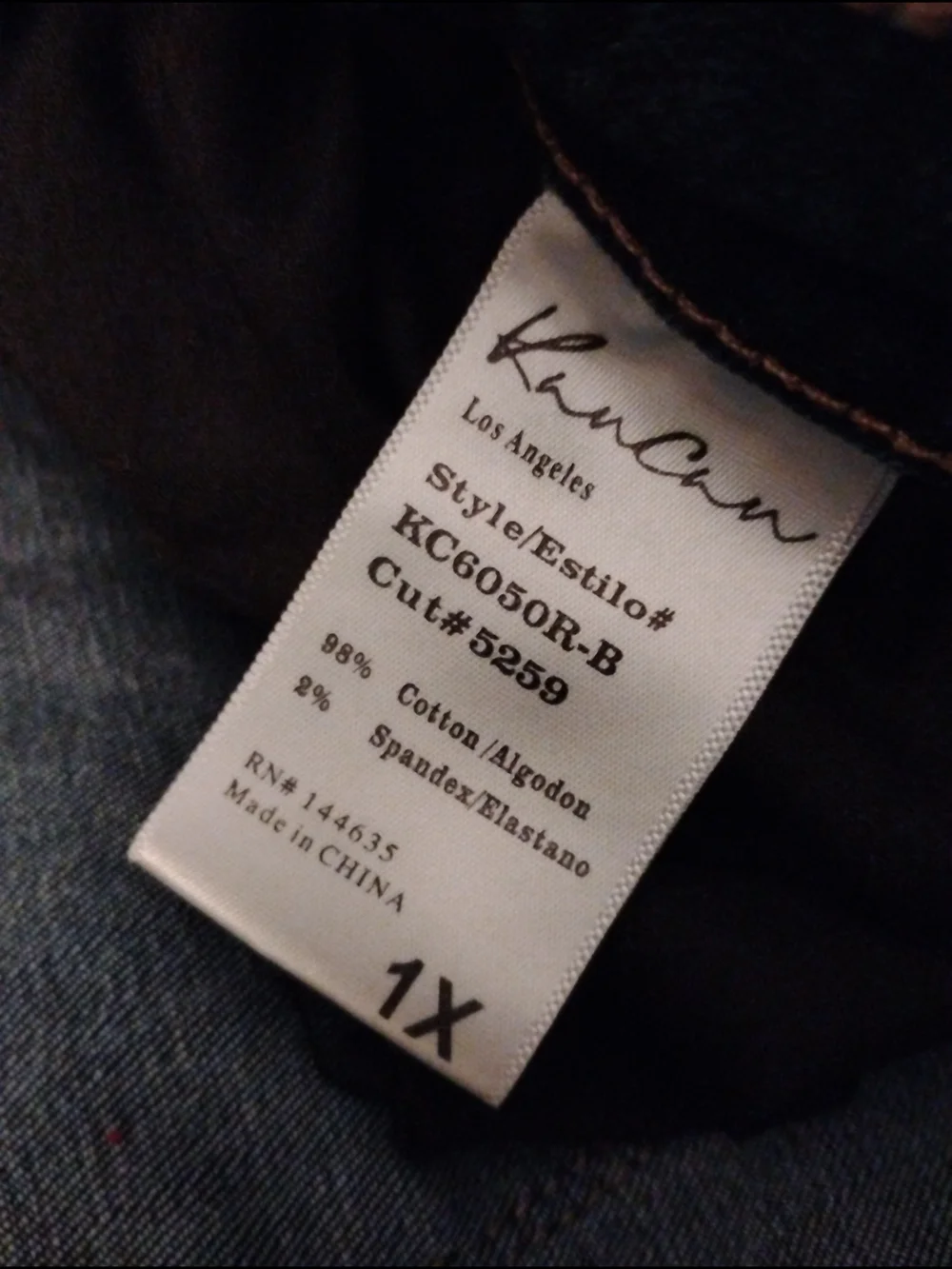 KanCan Distressed Dark Blue Boyfriend Jeans with Frayed Hem - Picture 3 of 3